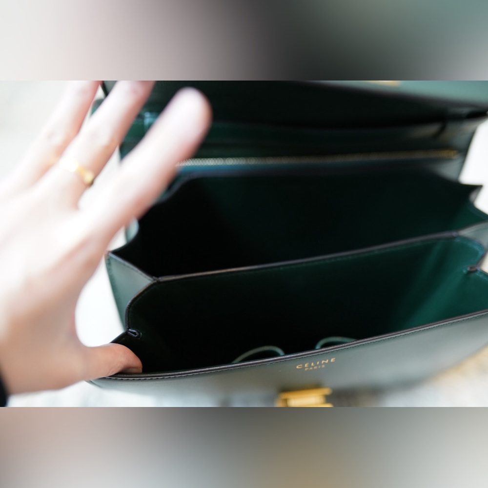 Celine Medium Classic Box Bag in Dark Green - Picture 7 of 10